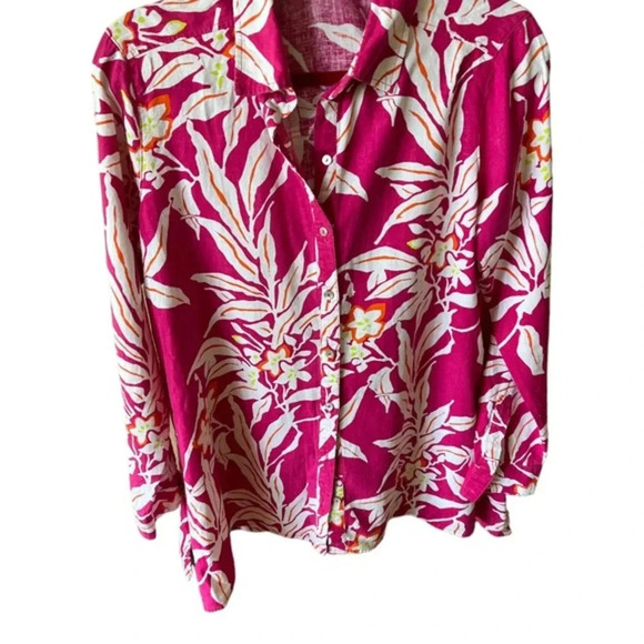 Westbound Pink Tropical Button Down Shirt M - Picture 2 of 7